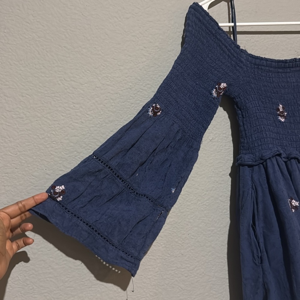 Free people XS/ S daisy dress ruched elastic mini counting daisies - Picture 4 of 11
